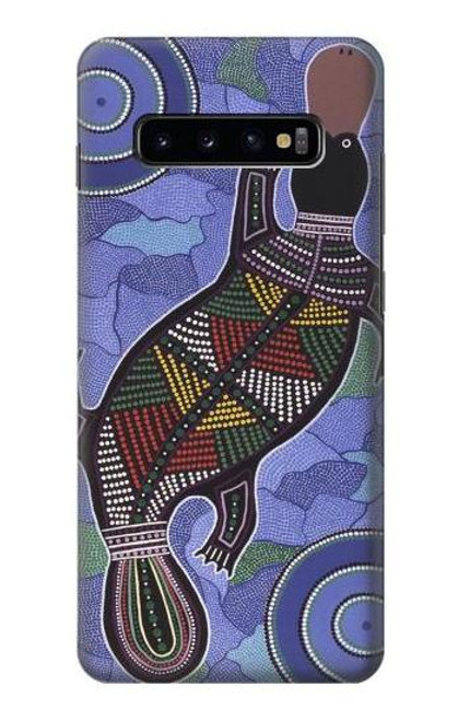 S3387 カモノハシオーストラリアのアボリジニアート Platypus Australian Aboriginal Art Samsung Galaxy S10 Plus バックケース、フリップケース・カバー