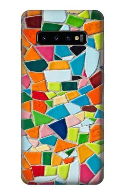 S3391 モザイクアートグラフィック Abstract Art Mosaic Tiles Graphic Samsung Galaxy S10 Plus バックケース、フリップケース・カバー