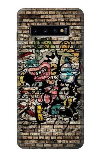 S3394 落書き Graffiti Wall Samsung Galaxy S10 Plus バックケース、フリップケース・カバー