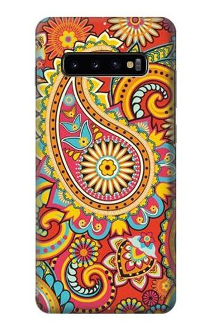 S3402 ペイズリー花柄 Floral Paisley Pattern Seamless Samsung Galaxy S10 Plus バックケース、フリップケース・カバー