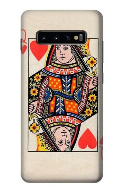 S3429 クイーンハートカード Queen Hearts Card Samsung Galaxy S10 Plus バックケース、フリップケース・カバー