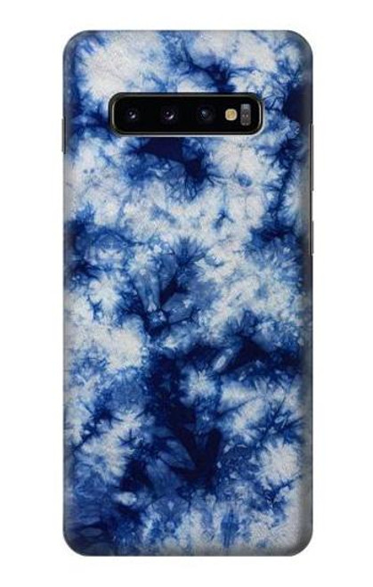 S3439 インディゴタイダイ Fabric Indigo Tie Dye Samsung Galaxy S10 Plus バックケース、フリップケース・カバー