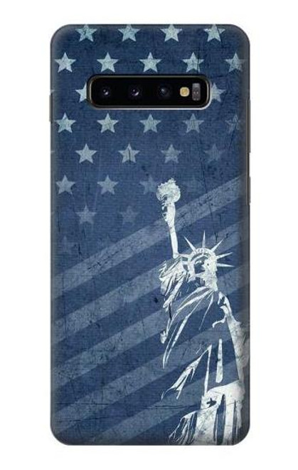 S3450 米国旗の自由の女神 US Flag Liberty Statue Samsung Galaxy S10 Plus バックケース、フリップケース・カバー