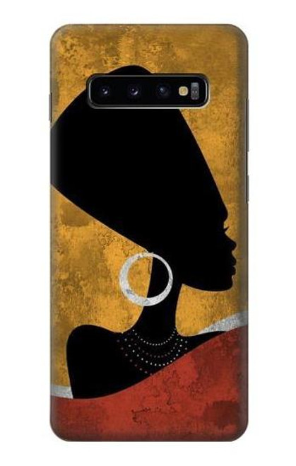 S3453 アフリカの女王ネフェルティティ African Queen Nefertiti Silhouette Samsung Galaxy S10 Plus バックケース、フリップケース・カバー