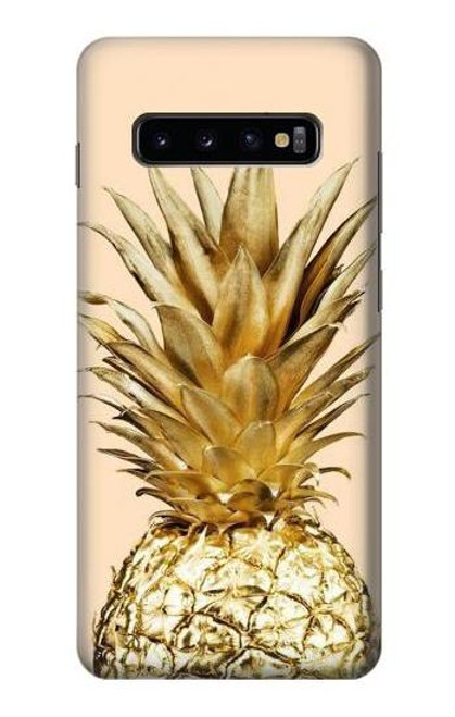 S3490 ゴールドパイナップル Gold Pineapple Samsung Galaxy S10 Plus バックケース、フリップケース・カバー