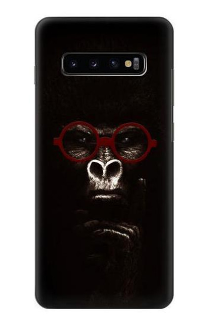 S3529 思考ゴリラ Thinking Gorilla Samsung Galaxy S10 Plus バックケース、フリップケース・カバー