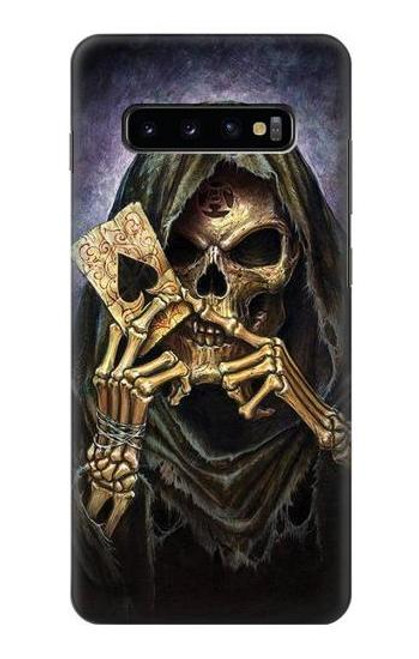 S3594 死神ポーカー Grim Reaper Wins Poker Samsung Galaxy S10 Plus バックケース、フリップケース・カバー