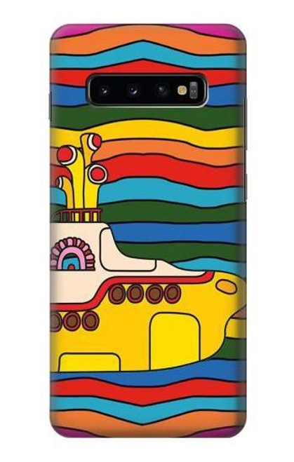 S3599 ヒッピーイエローサブマリン Hippie Submarine Samsung Galaxy S10 Plus バックケース、フリップケース・カバー