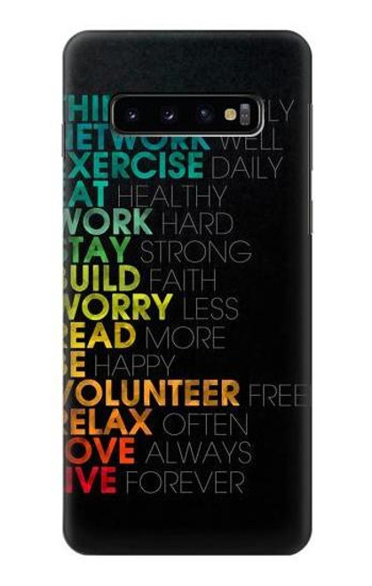 S3523 ポジティブな言葉 Think Positive Words Quotes Samsung Galaxy S10 バックケース、フリップケース・カバー