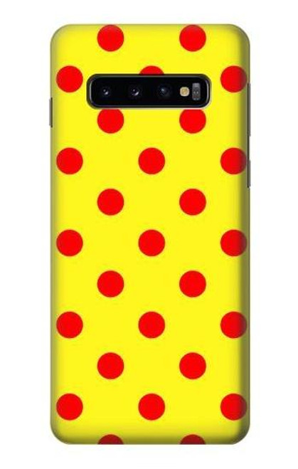 S3526 赤い水玉 Red Spot Polka Dot Samsung Galaxy S10 バックケース、フリップケース・カバー