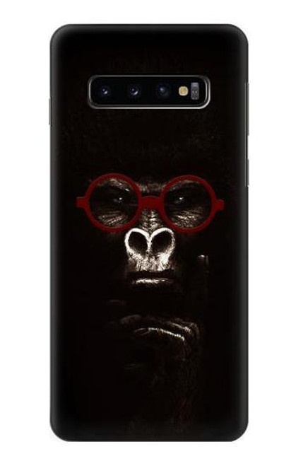 S3529 思考ゴリラ Thinking Gorilla Samsung Galaxy S10 バックケース、フリップケース・カバー