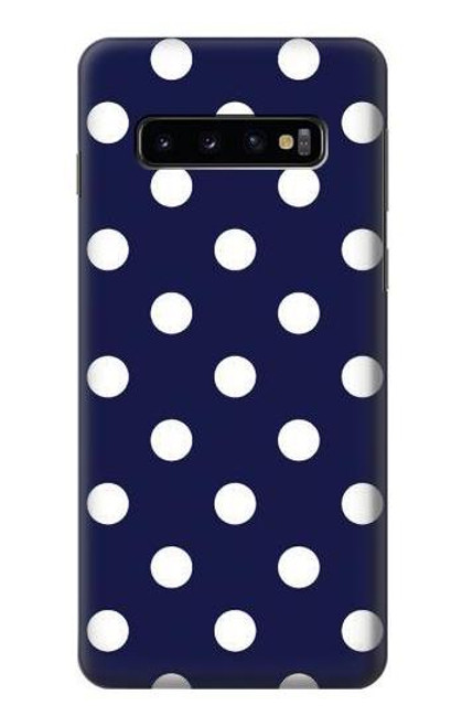 S3533 ブルーの水玉 Blue Polka Dot Samsung Galaxy S10 バックケース、フリップケース・カバー