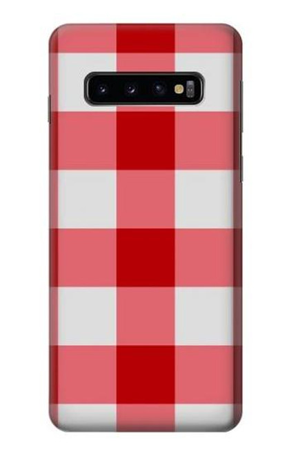 S3535 レッドギンガム Red Gingham Samsung Galaxy S10 バックケース、フリップケース・カバー