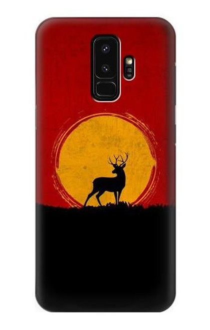 S3513 鹿の夕日 Deer Sunset Samsung Galaxy S9 Plus バックケース、フリップケース・カバー