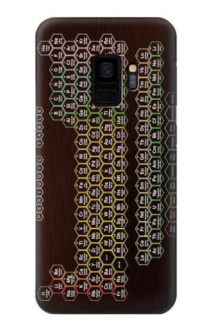 S3544 ネオンハニカム周期表 Neon Honeycomb Periodic Table Samsung Galaxy S9 バックケース、フリップケース・カバー