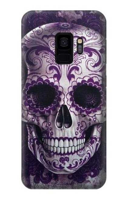 S3582 紫の頭蓋骨 Purple Sugar Skull Samsung Galaxy S9 バックケース、フリップケース・カバー