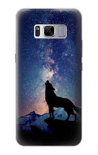 S3555 狼 Wolf Howling Million Star Samsung Galaxy S8 Plus バックケース、フリップケース・カバー