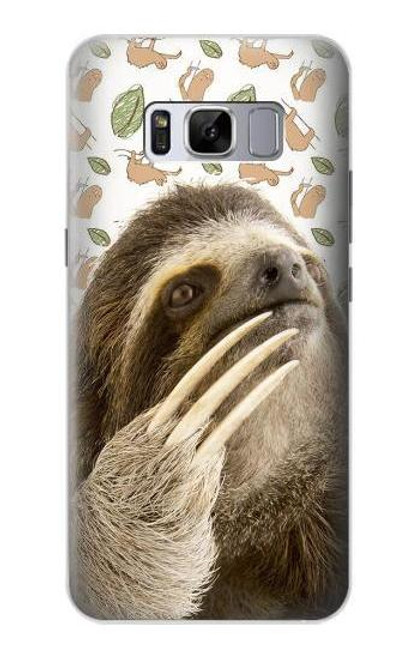 S3559 ナマケモノ Sloth Pattern Samsung Galaxy S8 Plus バックケース、フリップケース・カバー