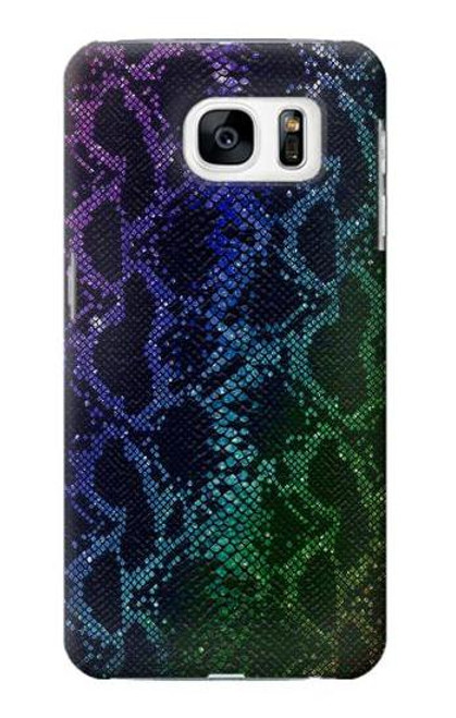 S3366 虹パイソンの皮膚 グラフィックプリント Rainbow Python Skin Graphic Print Samsung Galaxy S7 バックケース、フリップケース・カバー