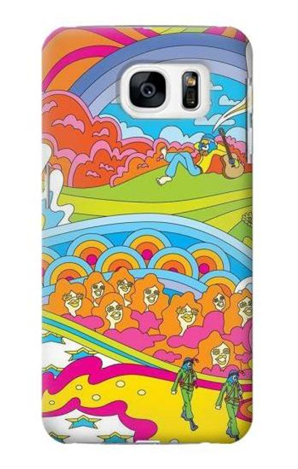 S3407 ヒッピーアート Hippie Art Samsung Galaxy S7 バックケース、フリップケース・カバー