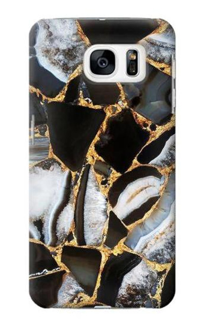 S3419 金の大理石のグラフィックプリント Gold Marble Graphic Print Samsung Galaxy S7 バックケース、フリップケース・カバー