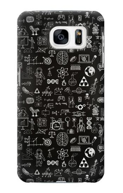 S3426 科学黒板 Blackboard Science Samsung Galaxy S7 バックケース、フリップケース・カバー