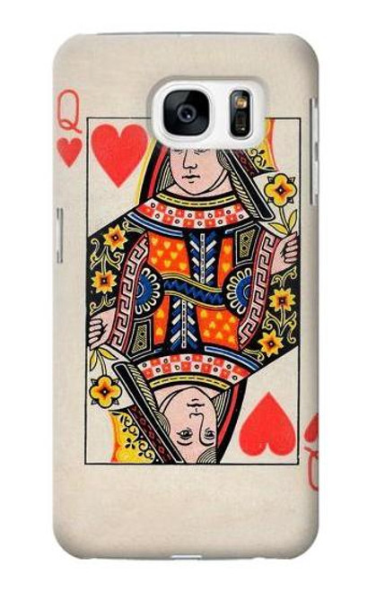 S3429 クイーンハートカード Queen Hearts Card Samsung Galaxy S7 バックケース、フリップケース・カバー