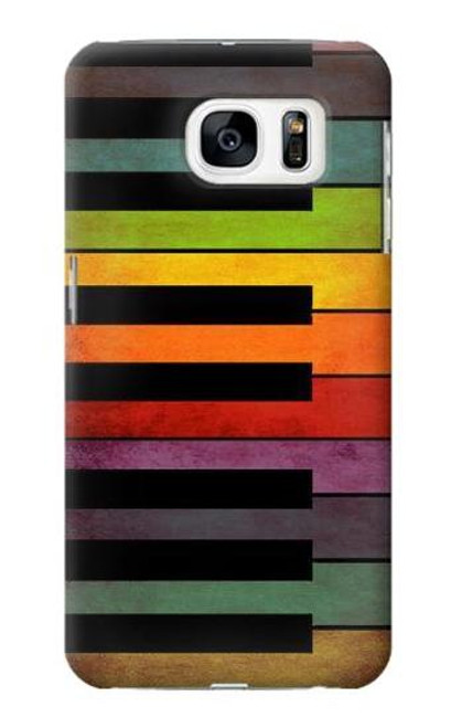 S3451 カラフルなピアノ Colorful Piano Samsung Galaxy S7 バックケース、フリップケース・カバー