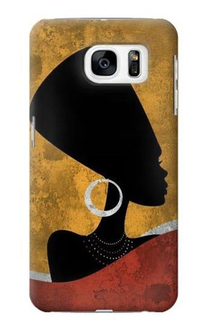 S3453 アフリカの女王ネフェルティティ African Queen Nefertiti Silhouette Samsung Galaxy S7 バックケース、フリップケース・カバー
