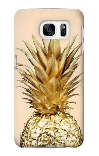 S3490 ゴールドパイナップル Gold Pineapple Samsung Galaxy S7 バックケース、フリップケース・カバー