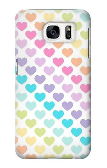 S3499 カラフルなハート柄 Colorful Heart Pattern Samsung Galaxy S7 バックケース、フリップケース・カバー