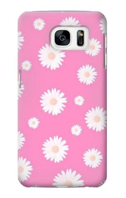 S3500 ピンクの花柄 Pink Floral Pattern Samsung Galaxy S7 バックケース、フリップケース・カバー