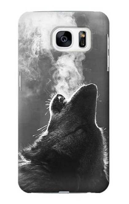 S3505 オオカミ Wolf Howling Samsung Galaxy S7 バックケース、フリップケース・カバー