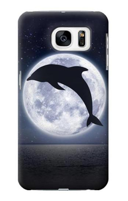 S3510 ドルフィン Dolphin Moon Night Samsung Galaxy S7 バックケース、フリップケース・カバー