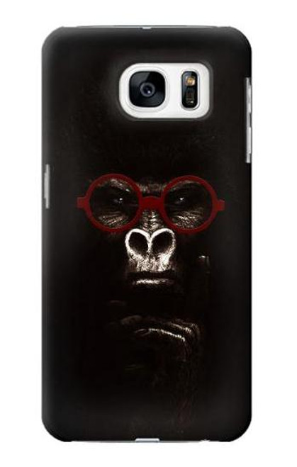 S3529 思考ゴリラ Thinking Gorilla Samsung Galaxy S7 バックケース、フリップケース・カバー