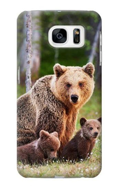 S3558 くまの家族 Bear Family Samsung Galaxy S7 バックケース、フリップケース・カバー