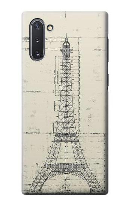 S3474 エッフェル建築図面 Eiffel Architectural Drawing Samsung Galaxy Note 10 バックケース、フリップケース・カバー