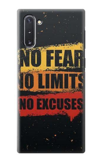S3492 恐れのない言い訳のない No Fear Limits Excuses Samsung Galaxy Note 10 バックケース、フリップケース・カバー