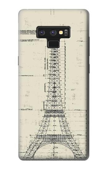 S3474 エッフェル建築図面 Eiffel Architectural Drawing Note 9 Samsung Galaxy Note9 バックケース、フリップケース・カバー