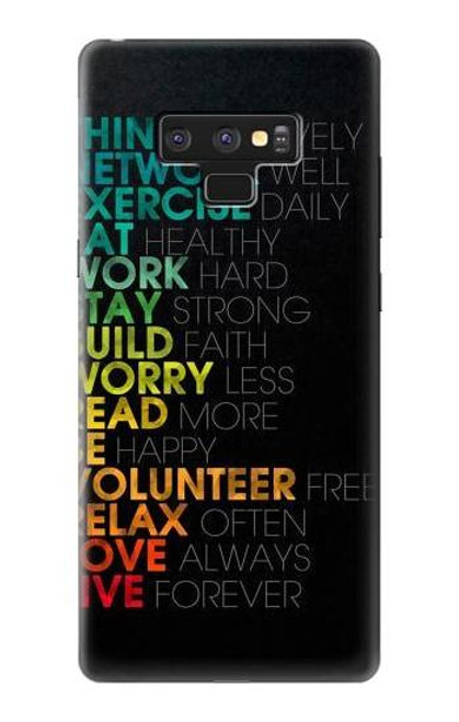 S3523 ポジティブな言葉 Think Positive Words Quotes Note 9 Samsung Galaxy Note9 バックケース、フリップケース・カバー