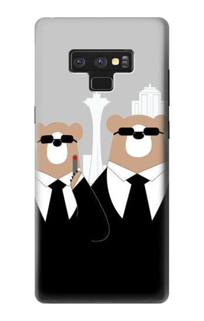 S3557 黒いスーツのクマ Bear in Black Suit Note 9 Samsung Galaxy Note9 バックケース、フリップケース・カバー