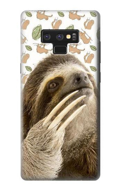 S3559 ナマケモノ Sloth Pattern Note 9 Samsung Galaxy Note9 バックケース、フリップケース・カバー