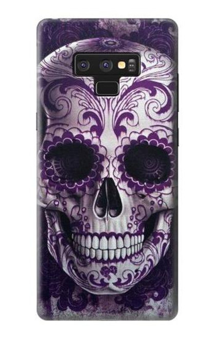 S3582 紫の頭蓋骨 Purple Sugar Skull Note 9 Samsung Galaxy Note9 バックケース、フリップケース・カバー