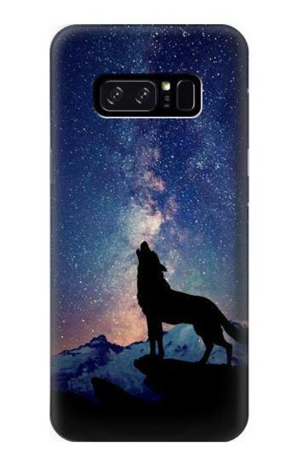 S3555 狼 Wolf Howling Million Star Note 8 Samsung Galaxy Note8 バックケース、フリップケース・カバー