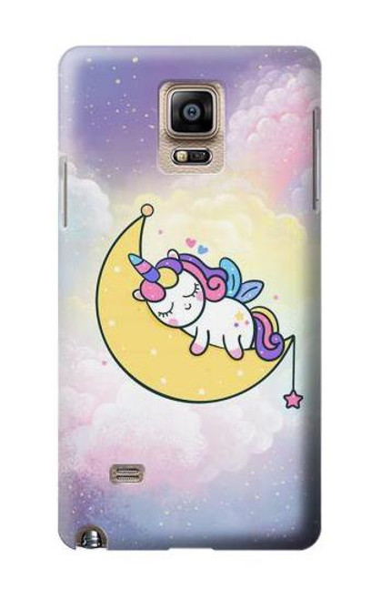 S3485 かわいい眠りユニコーン Cute Unicorn Sleep Samsung Galaxy Note 4 バックケース、フリップケース・カバー