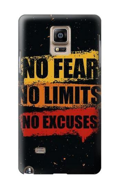 S3492 恐れのない言い訳のない No Fear Limits Excuses Samsung Galaxy Note 4 バックケース、フリップケース・カバー