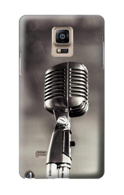 S3495 ヴィンテージのマイク Vintage Microphone Samsung Galaxy Note 4 バックケース、フリップケース・カバー