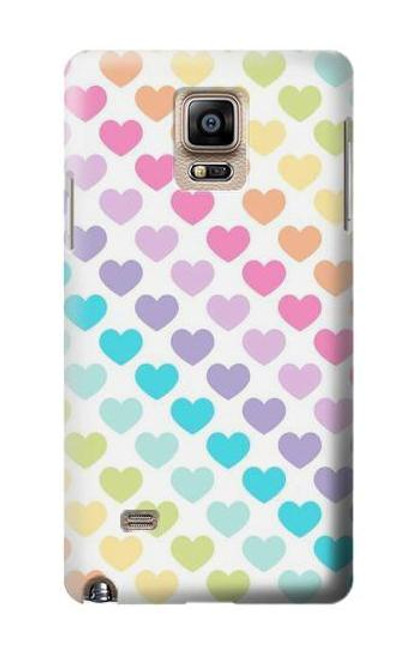 S3499 カラフルなハート柄 Colorful Heart Pattern Samsung Galaxy Note 4 バックケース、フリップケース・カバー
