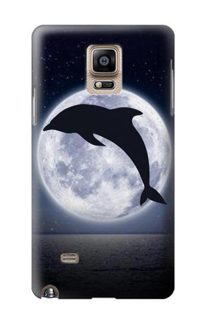 S3510 ドルフィン Dolphin Moon Night Samsung Galaxy Note 4 バックケース、フリップケース・カバー