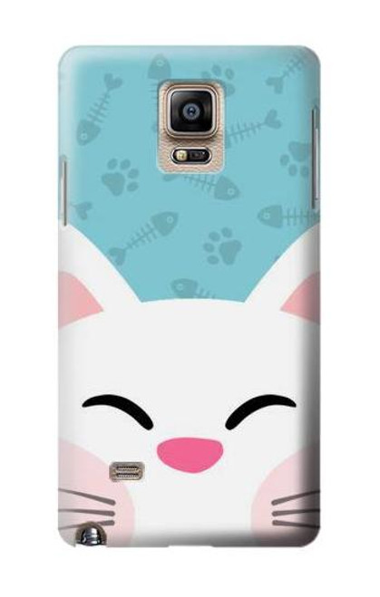 S3542 かわいい猫漫画 Cute Cat Cartoon Samsung Galaxy Note 4 バックケース、フリップケース・カバー